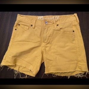 Madewell Shorts Sz 25 Mustard yellow New Without Tags cut offs distressed